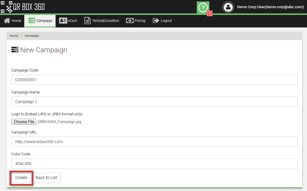 Create Campaign