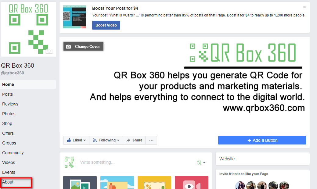 FaceBook Page About